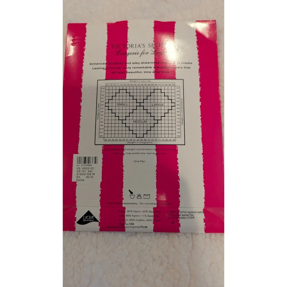 VICTORIA SECRET LASTING LUXURIES CONTROL TOP PANTYHOSE SHEER COCOA‎ MD VTG 90s